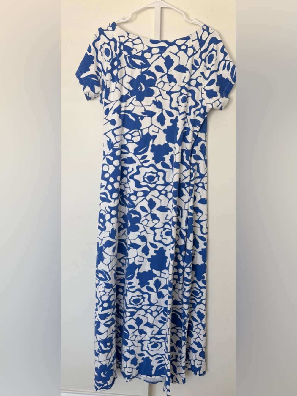 Soft Surroundings White and Blue Floral Wrap-Style Maxi Dress - Picture 2 of 6